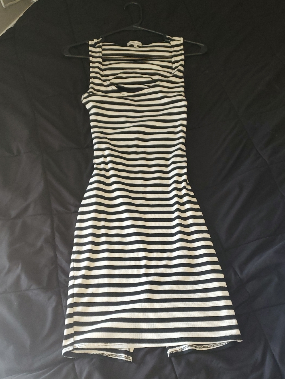 Charlotte Russe Black & White Striped Midi Dress